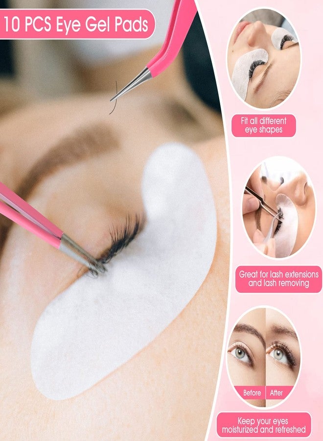 Modacraft Eyelash Extension Supplies Kit for Beginners with USB Air Conditioning Blower 2 Lash Tweezers, 100 Mascara Brushes, 50 Micro Applicators 50 Ring Cup Holders, 2 Tapes 10 Eye Gel Pads - Image 5